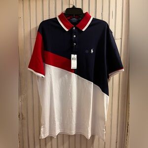 Men’s L - Polo Ralph Lauren USA Polo Shirt Red White Blue S/S Cotton 4912